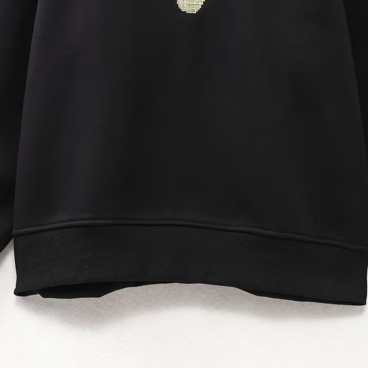 Style Floral Embroidery Long Sleeve Hoodie