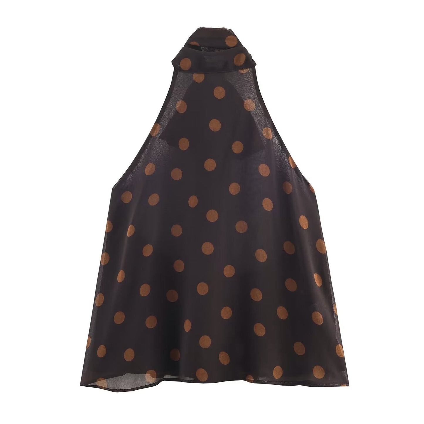 New Women's Fashion Polka Dot Chiffon Halter Neck Top