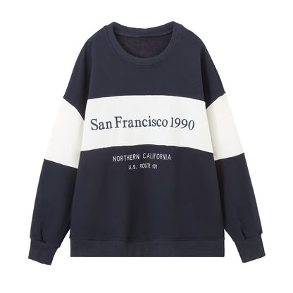 Women's Casual Fashion Hoodie with Text Embroidery