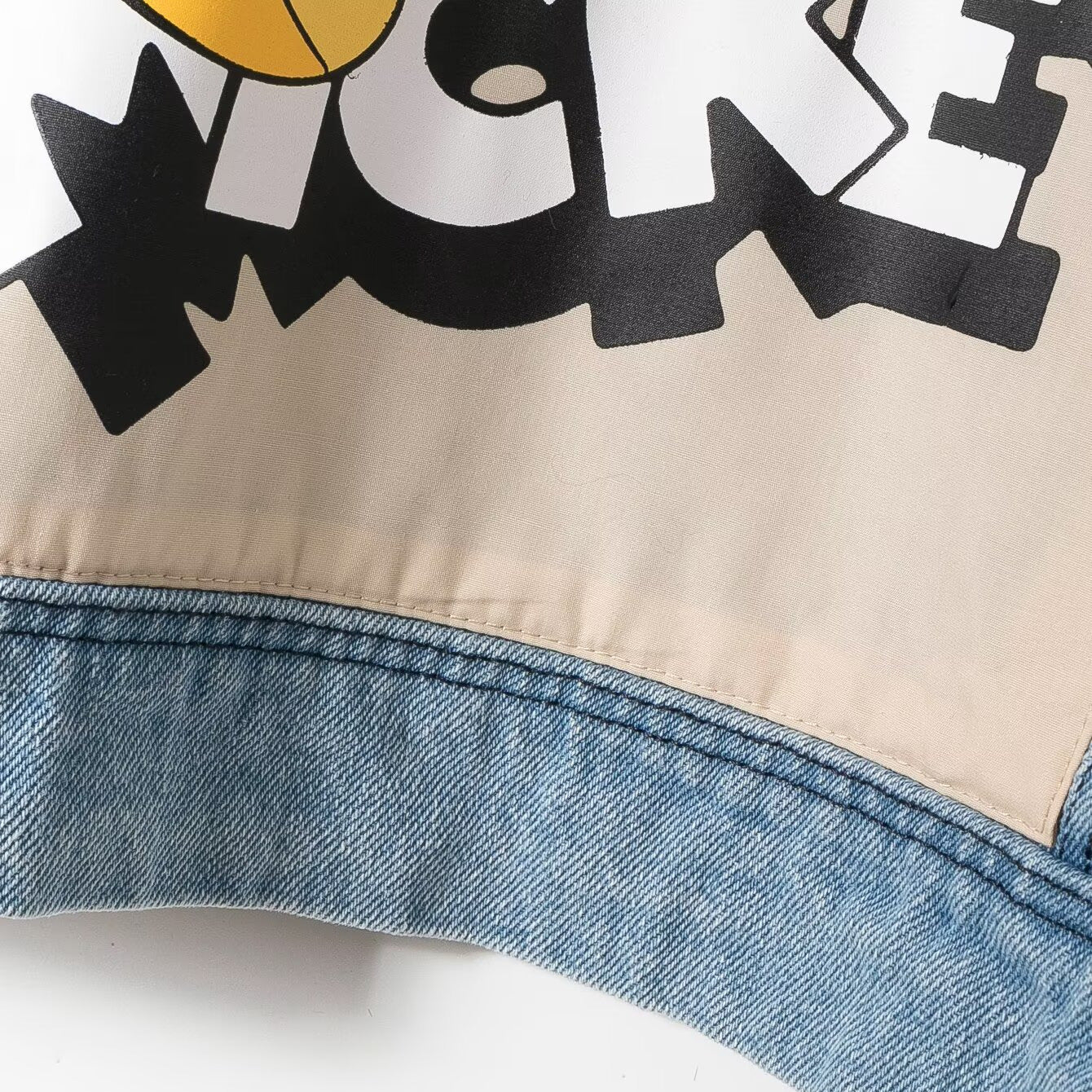 New Women's Fashion Versatile Mickey Mouse Print Spliced Hoodie