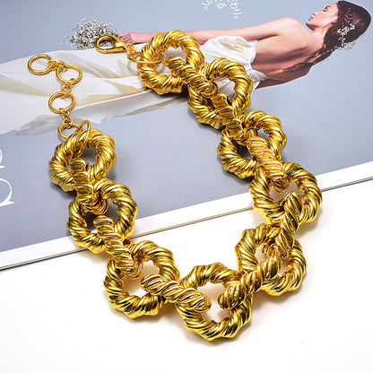Fashion Gold Twist Necklace Women's Accessories