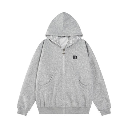 Hooded Sweatshirt Jacket Casual Loose Fit Couple's Fashion Top