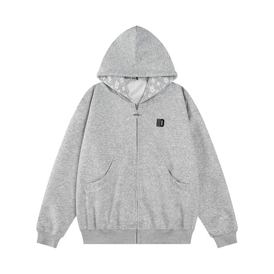 Hooded Sweatshirt Jacket Casual Loose Fit Couple's Fashion Top