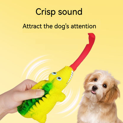 Toy New Product Latex Tongue Squeezing Lizard Crocodile Squeezing and Making Sounds Funny and Soothing Dog Toys