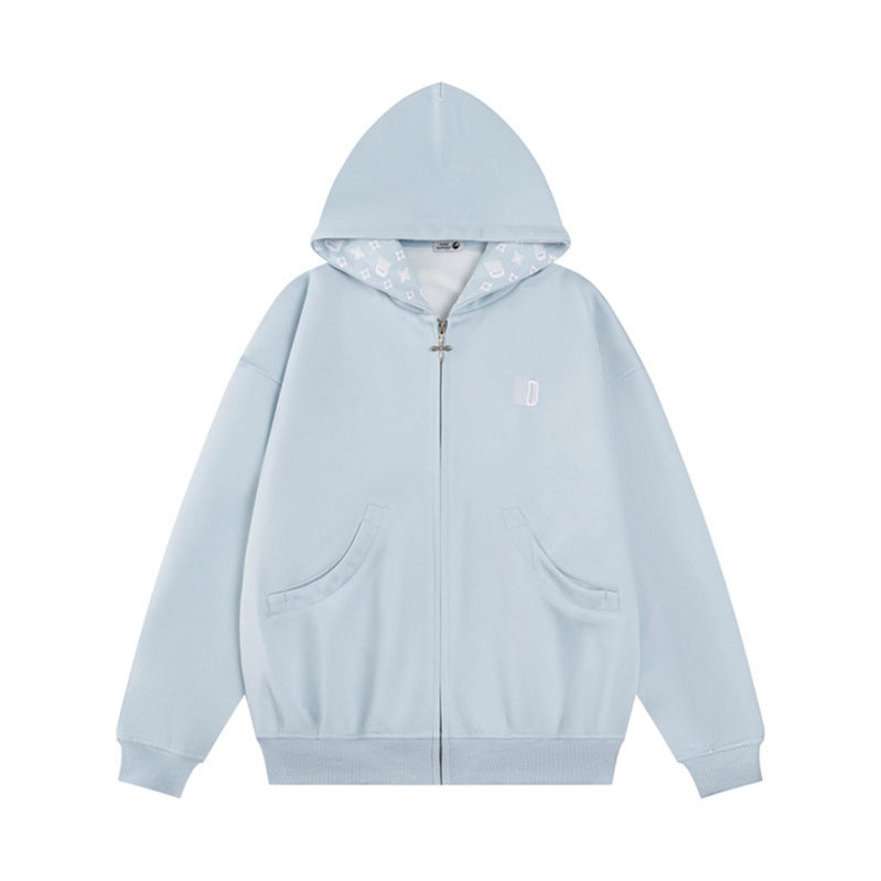 Hooded Sweatshirt Jacket Casual Loose Fit Couple's Fashion Top