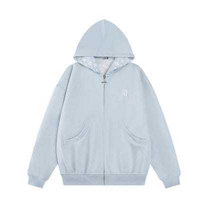 Hooded Sweatshirt Jacket Casual Loose Fit Couple's Fashion Top