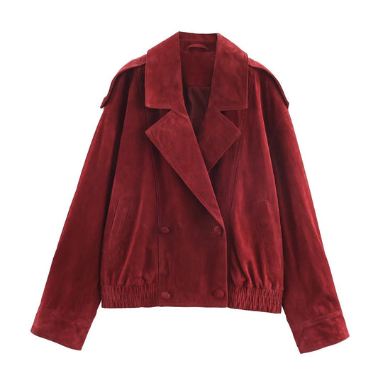 New Women's Fashion Casual Suede Jacket Coat