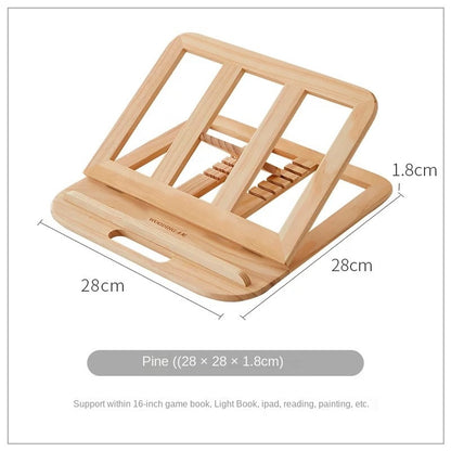 Walnut Solid Wood Desktop Laptop Stand, Home Tablet Riser with Cooling Ventilation, Foldable Portable Mini Holder
