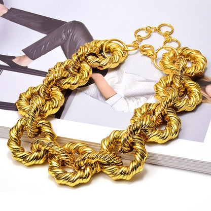 Fashion Gold Twist Necklace Women's Accessories