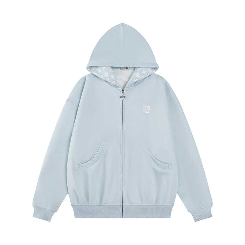 Hooded Sweatshirt Jacket Casual Loose Fit Couple's Fashion Top