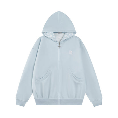 Hooded Sweatshirt Jacket Casual Loose Fit Couple's Fashion Top