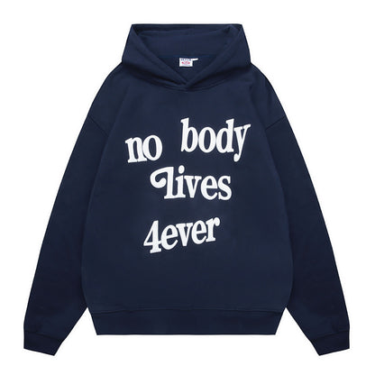 Style Retro Letter Print Hoodie for Women, Streetwear Loose Fit Couple Top