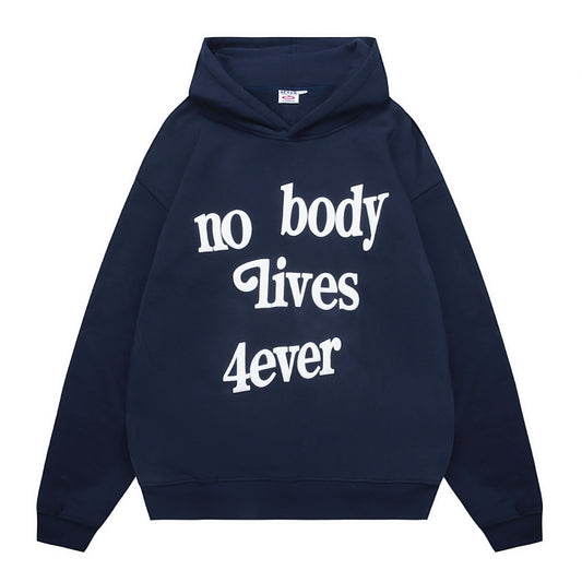 Style Retro Letter Print Hoodie for Women, Streetwear Loose Fit Couple Top