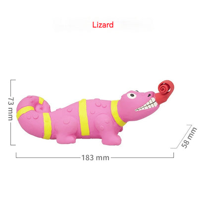 Toy New Product Latex Tongue Squeezing Lizard Crocodile Squeezing and Making Sounds Funny and Soothing Dog Toys
