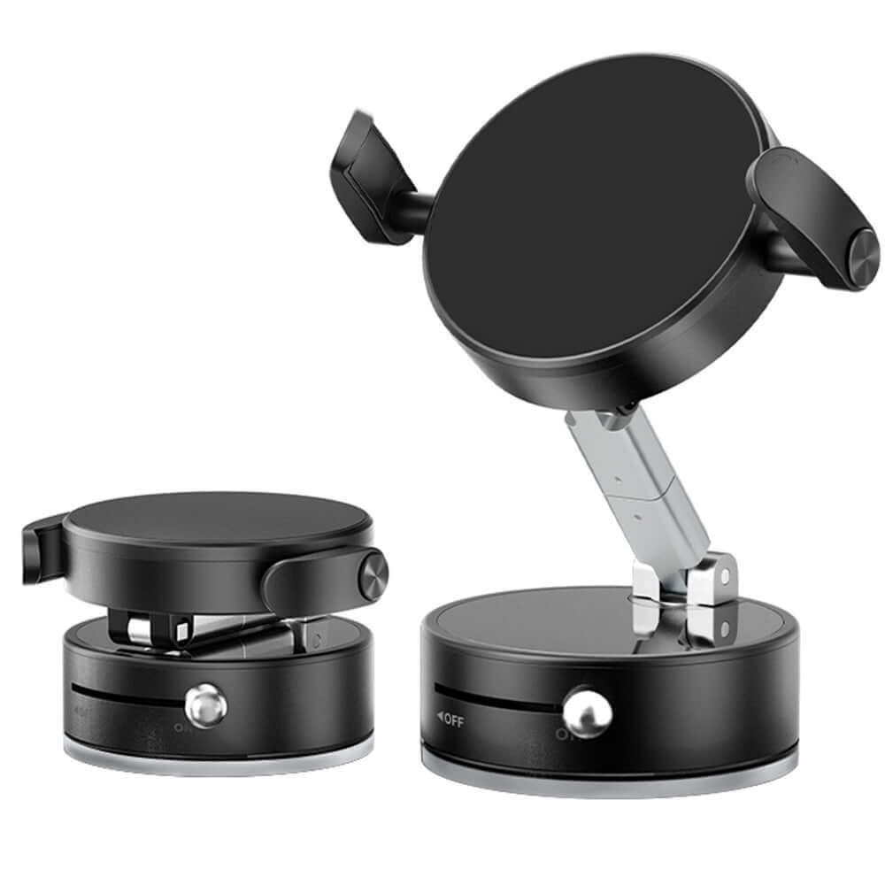 Suction cup type vacuum phone holder with magnetic suction chuck