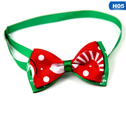 Christmas Holiday Pet Cat Dog Collar Bow Tie Adjustable Neck Strap Cat Dog Grooming Accessories Pet Product Supplies Christmas