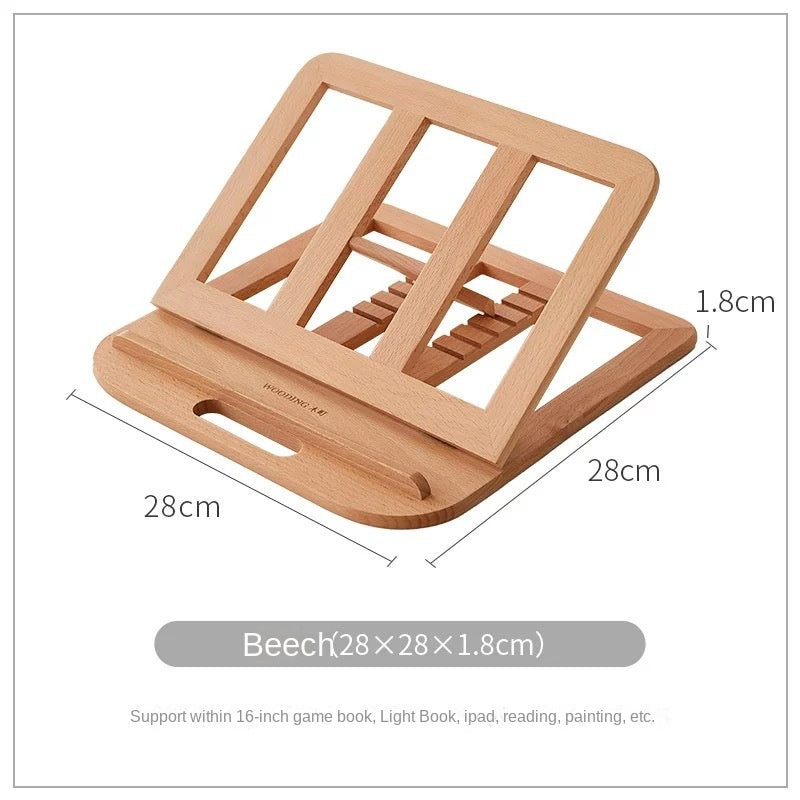Walnut Solid Wood Desktop Laptop Stand, Home Tablet Riser with Cooling Ventilation, Foldable Portable Mini Holder