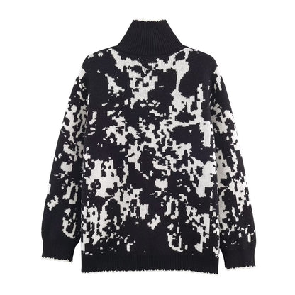 New Women's Fashion Casual Versatile Jacquard Knitted Jacket