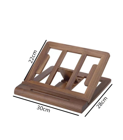 Walnut Solid Wood Desktop Laptop Stand, Home Tablet Riser with Cooling Ventilation, Foldable Portable Mini Holder