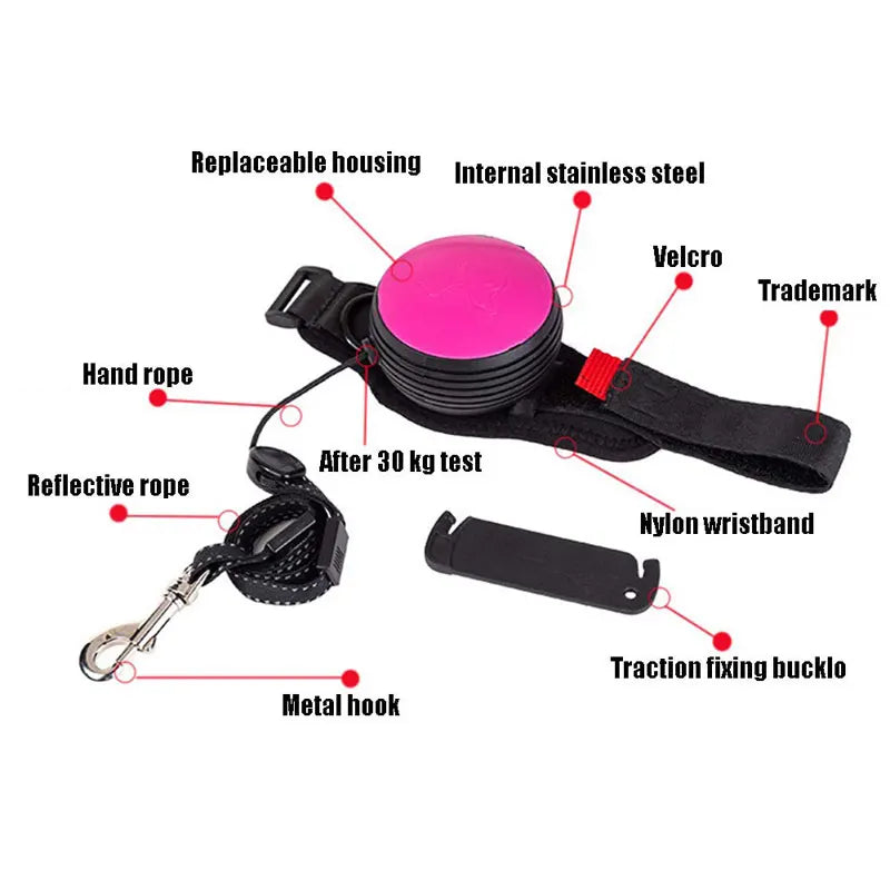 Adjustable Handsfree Wrist Retractable Dog Leash Pet Traction Rope 3M Terrier Leash Belt Wrist Strap Running Jogging Dog Product