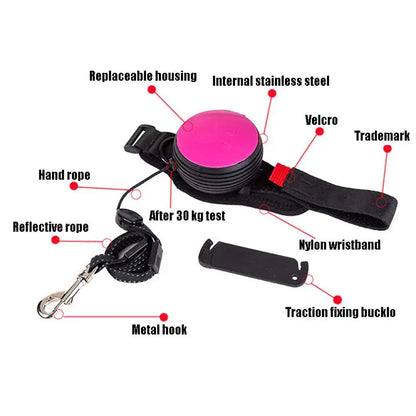 Adjustable Handsfree Wrist Retractable Dog Leash Pet Traction Rope 3M Terrier Leash Belt Wrist Strap Running Jogging Dog Product